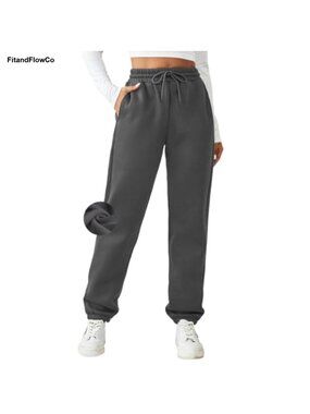 Fleece Lined Sweatpants Winter Joggers Athletic Pants Warm Trousers Pockets